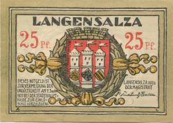 Langensalza (Bad) - Stadt - 1921 - 25 Pfennig