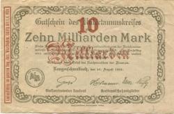 Langenschwalbach (heute: Schwalbach (Bad)) - Untertaunus-Kreis - 15.8.1923 - 1.4.1924 - 10 Milliarden Mark