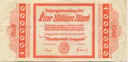 Langquaid - Marktsparkasse - 5.9.1923 - 1 Million Mark