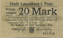 Lauenburg (heute: PL-Lebork) - Stadt - 15.11.1918 - 20 Mark
