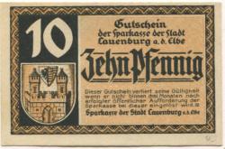 Lauenburg - Sparkasse der Stadt - -- - 10 Pfennig