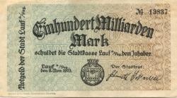 Lauf - Stadt - 8.11.1923 - 100 Milliarden Mark