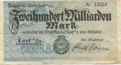 Lauf - Stadt - 12.11.1923 - 200 Milliarden Mark