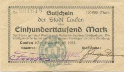 Laufen - Stadt - 22.8.1923 - 100000 Mark