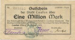 Laufen - Stadt - 22.8.1923 - 1 Million Mark