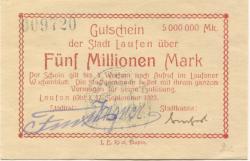 Laufen - Stadt - 17.9.1923 - 5 Millionen Mark
