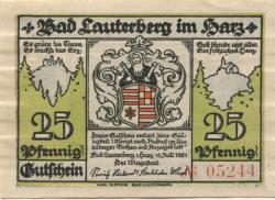 Lauterberg (Bad) - Stadt - 15.7.1921 - 25 Pfennig