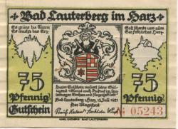 Lauterberg (Bad) - Stadt - 15.7.1921 - 75 Pfennig