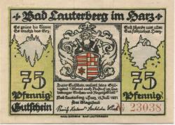 Lauterberg (Bad) - Stadt - 15.7.1921 - 75 Pfennig
