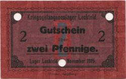 Lechfeld (heute: Grsben-Lagerlechfeld) - Kriegsgefangenenlager - 15.11.1915 - 2 Pfennig