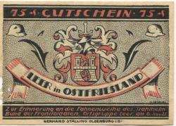 Leer - Stahlhelm, Bund der Frontsoldaten, Ortsgruppe Leer - 6.11.1921 - 75 Pfennig