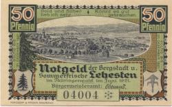 Lehesten - Stadt - Juni 1921 - 31.12.1921 - 50 Pfennig 