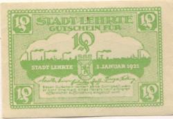 Lehrte - Stadt - 1.11.1921 - 10 Pfennig
