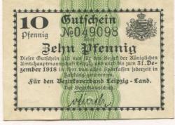 Leipzig - Amtshauptmannschaft (Bezirksverband Leipzig-Land) - - 31.12.1918 - 10 Pfennig
