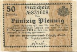 Leipzig - Amtshauptmannschaft (Bezirksverband Leipzig-Land) - - 31.12.1919 - 50 Pfennig