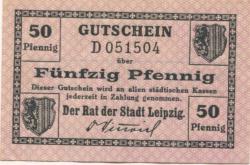 Leipzig - Stadt - - 31.12.1919 - 50 Pfennig 