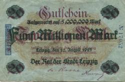 Leipzig - Stadt - 10.8.1923 - 5 Millionen Mark
