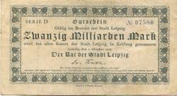 Leipzig - Stadt - 1.10.1923 - 20 Milliarden Mark