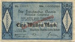 Leipzig - Allgemeine Deutsche Credit-Anstalt - 16.8.1923 - 1 Million Mark