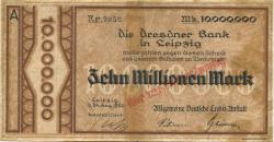 Leipzig - Allgemeine Deutsche Credit-Anstalt - 24.8.1923 - 10 Millionen Mark