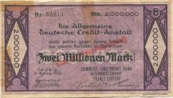 Leipzig - Commerz- und Privat-Bank AG, Filiale Leipzig - 16.8.1923 - 2 Millionen Mark