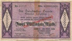Leipzig - Commerz- und Privat-Bank AG, Filiale Leipzig - 16.8.1923 - 2 Millionen Mark