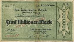Leipzig - Commerz- und Privat-Bank AG, Filiale Leipzig - 22.8.1923 - 5 Millionen Mark