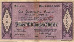 Leipzig - Darmstädter und Nationalbank KaA, Filiale Leipzig - 16.8.1923 - 2 Millionen Mark
