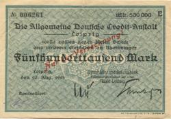 Leipzig - Darmstädter und Nationalbank KaA, Filiale Leipzig - 20.8.1923 - 500000 Mark