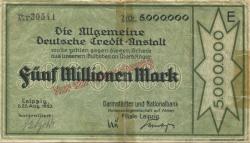 Leipzig - Darmstädter und Nationalbank KaA, Filiale Leipzig - 22.8.1923 - 5 Millionen Mark