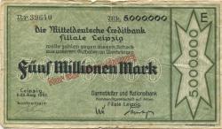 Leipzig - Darmstädter und Nationalbank KaA, Filiale Leipzig - 22.8.1923 - 5 Millionen Mark