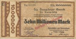 Leipzig - Darmstädter und Nationalbank KaA, Filiale Leipzig - 24.8.1923 - 10 Millionen Mark