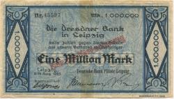 Leipzig - Deutsche Bank, Filiale Leipzig - 16.8.1923 - 1 Million Mark