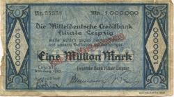 Leipzig - Deutsche Bank, Filiale Leipzig - 16.8.1923 - 1 Million Mark