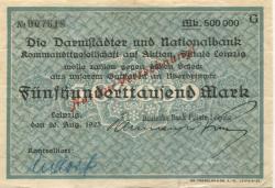 Leipzig - Deutsche Bank, Filiale Leipzig - 20.8.1923 - 500000 Mark