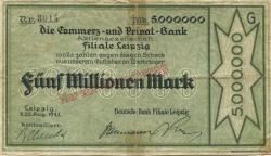 Leipzig - Deutsche Bank, Filiale Leipzig - 22.8.1923 - 5 Millionen Mark