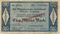 Leipzig - Dresdner Bank - 16.8.1923 - 1 Million Mark