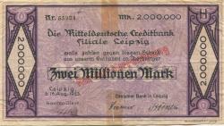 Leipzig - Dresdner Bank - 16.8.1923 - 2 Millionen Mark