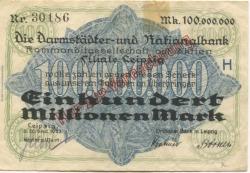 Leipzig - Dresdner Bank - 20.9.1923 - 100 Millionen Mark