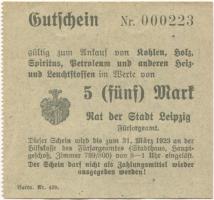 Leipzig - Fürsorgeamt - - 31.3.1923 - 5 Mark