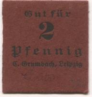Leipzig - Grumbach, C., Buchdruckerei und Verlag, Querstr. 14 - -- - 2 Pfennig