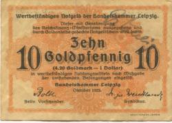 Leipzig - Handelskammer - Oktober 1923 - 10 Gold-Pfennig