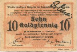 Leipzig - Handelskammer - November 1923 - 10 Gold-Pfennig