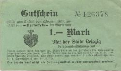 Leipzig - Kriegsunterstützungsamt - - 28.3.1918 - 1 Mark