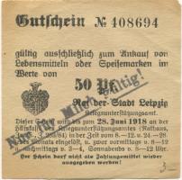 Leipzig - Kriegsunterstützungsamt - - 28.6.1918 - 50 Pfennig