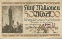 Leipzig - Messeamt für Mustermessen - August 1923 - 5 Millionen Mark