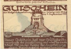 Leipzig - Notgeldausstellungs-Leitung - 27.8. - 4.9.1921 - 50 Pfennig