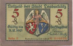 Leobschütz (heute: PL-Glubczyce) - Stadt - 31.12.1921 - 5 Pfennig 