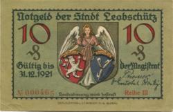 Leobschütz (heute: PL-Glubczyce) - Stadt - 31.12.1921 - 10 Pfennig 