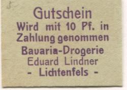 Lichtenfels - Lindner, Eduard, Bavaria-Drogerie - -- - 10 Pfennig 